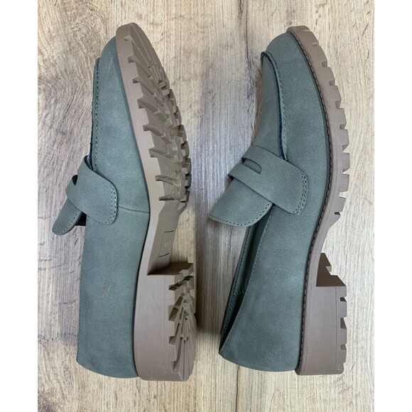 Me Too Oriel Nutmeg Vegan Suede Y2K Chunky Lug Sole Penny Loafer Shoes 8 M - Picture 11 of 16